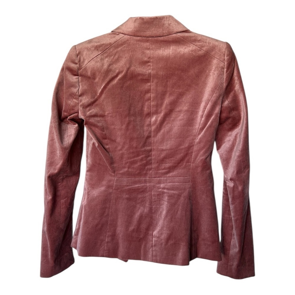 White House Black Market Pink Velvet Blazer Excellent Size 00 - Picture 2 of 7
